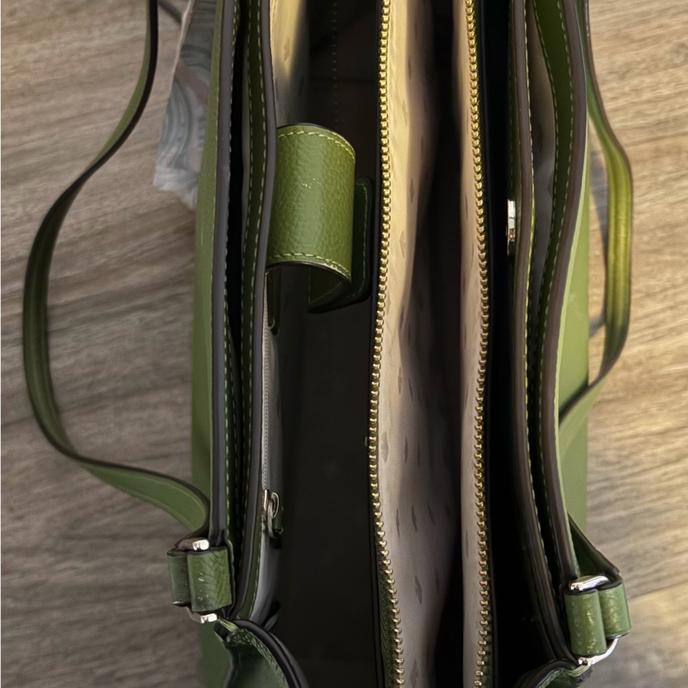 Kate Spade Forest Green Leather Tote - Picture 2 of 13